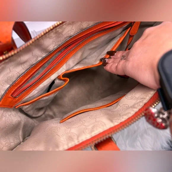 Michael Kors Bold Orange Charlotte Tote And Wallet - Picture 8 of 16